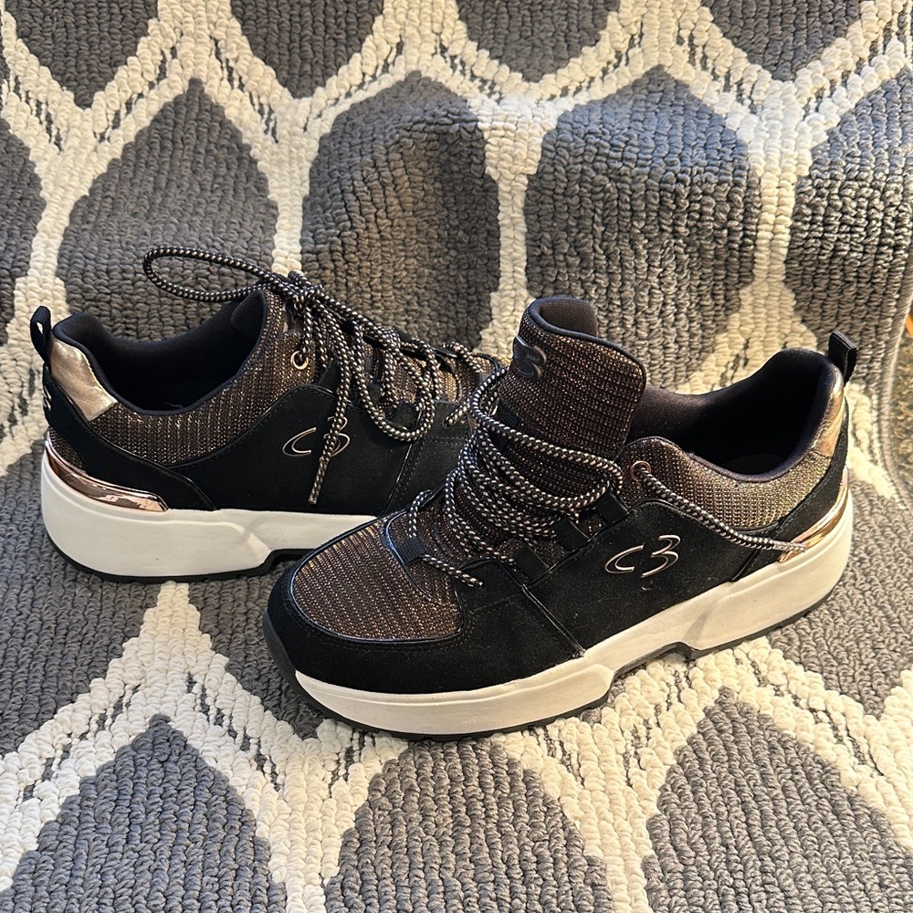Skechers Black and Gold Athletic Shoes